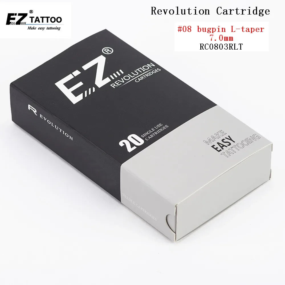RC0803RLT EZ Tattoo Needles Revolution Cartridge #08 (0.25mm ) Round Liner for Cartridge System Machines and Grips 20 pcs /lot - BlackKoi Tattoo