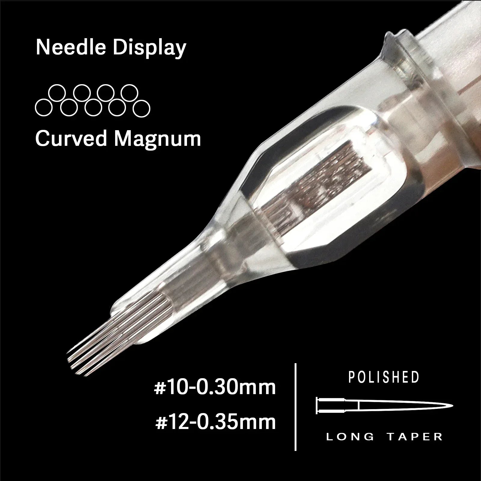 EZ Tattoo Needles Revolution Cartridge Needles Curved (Round) Magnum #10 0.30mm for system Tattoo Machines and grips20 pcs /box - BlackKoi Tattoo