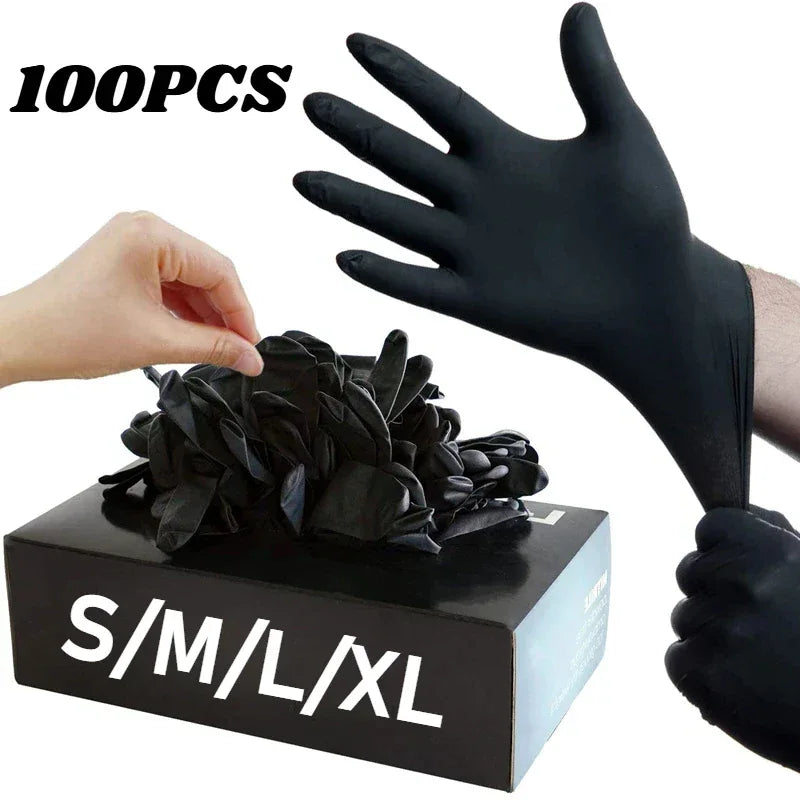 Black Nitrile Disposable Gloves – Latex Free (10 / 20 / 50 / 100pcs)