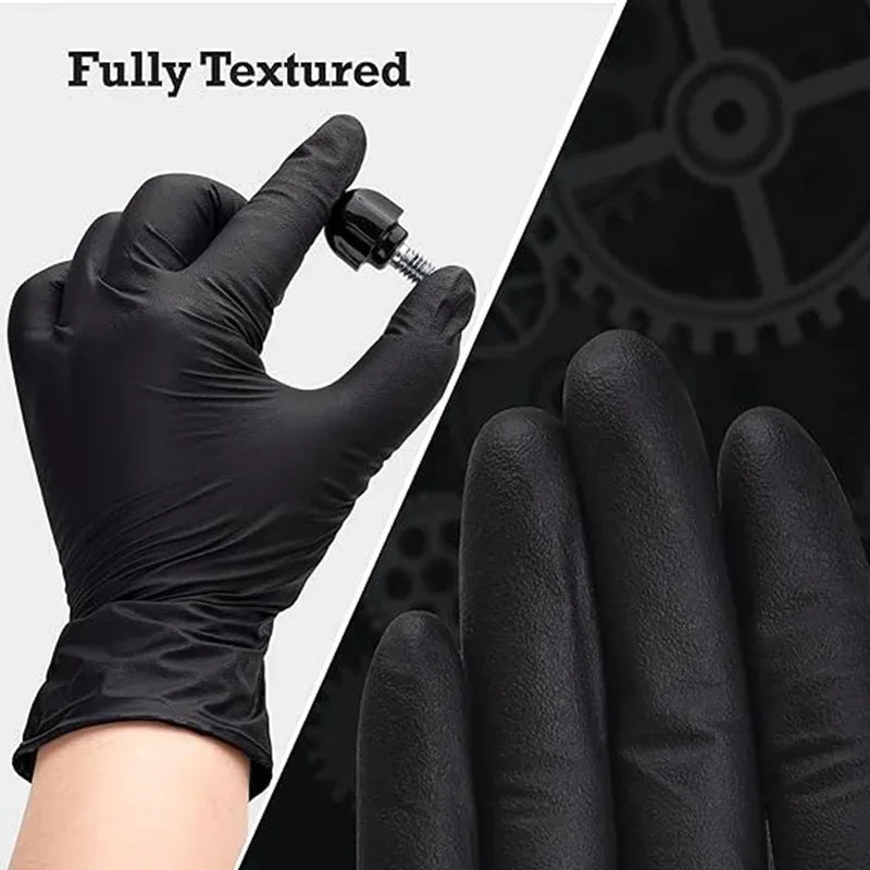 Black Nitrile Disposable Gloves – Latex Free (10 / 20 / 50 / 100pcs)