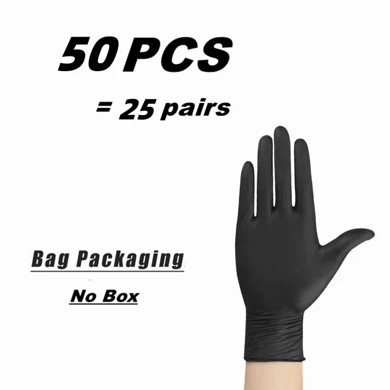Black Nitrile Disposable Gloves – Latex Free (10 / 20 / 50 / 100pcs)