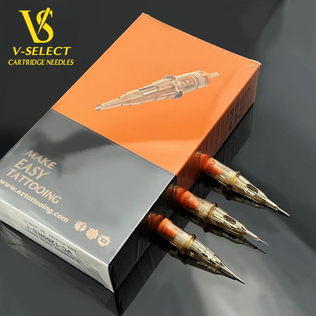 EZ V-Select Cartridge Tattoo Needles #10 0.30mm Round Shader Tattoo Needles for Cartridge Tattoo Machine Grips 20 pcs/Box BLACKKOI - BlackKoi Tattoo