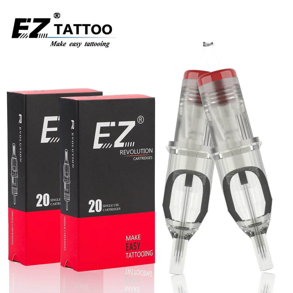 EZ Tattoo Needles Revolution Cartridge Needles Curved (Round) Magnum #10 0.30mm for system Tattoo Machines and grips20 pcs /box - BlackKoi Tattoo