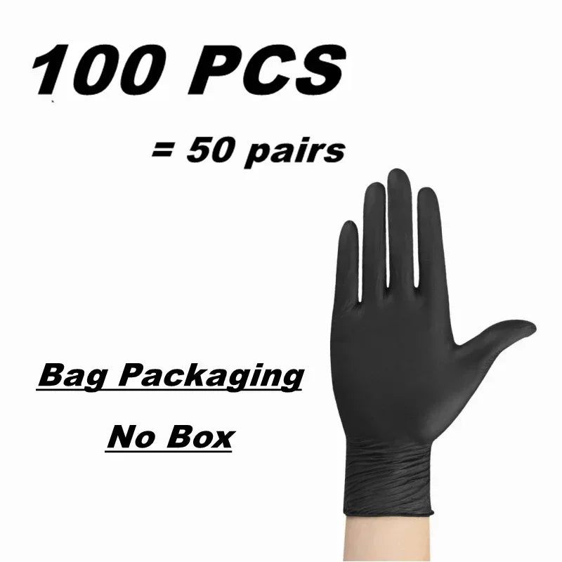 Black Nitrile Disposable Gloves – Latex Free (10 / 20 / 50 / 100pcs)