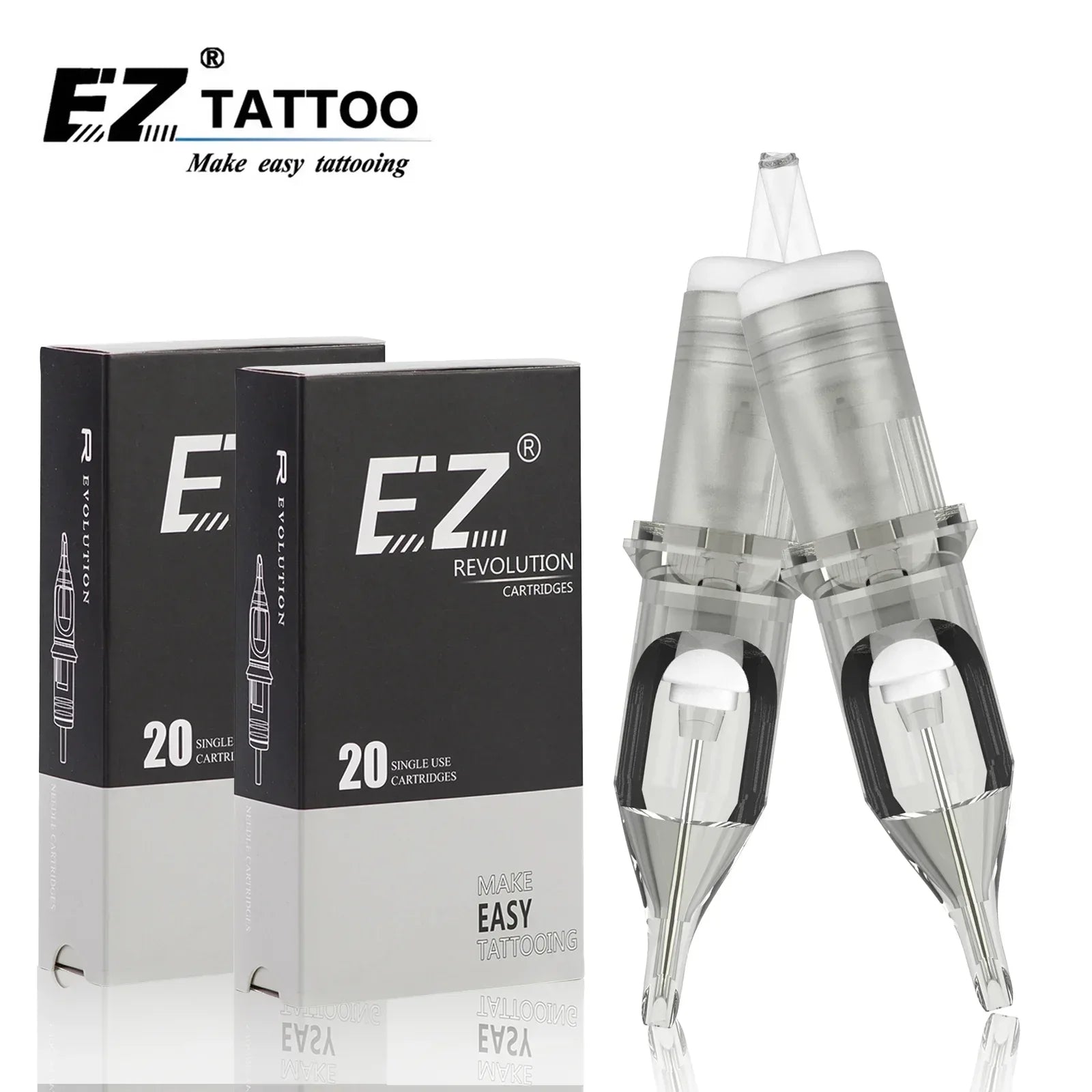 EZ Tattoo Needles Revolution Cartridge Round Liner #10 (0.30mm needle) RC1003RL RC1005RLRC1007RL RC1009RL RC1014RL 20 pcs /lot - BlackKoi Tattoo